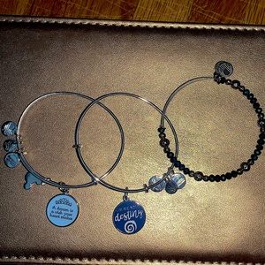 Alex and Ani blue bracelet set